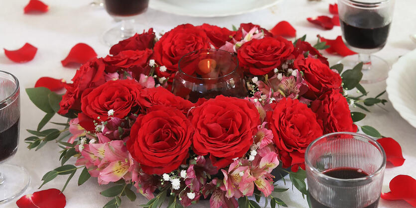 Slik pynter du bordet til</br> valentinsdagen