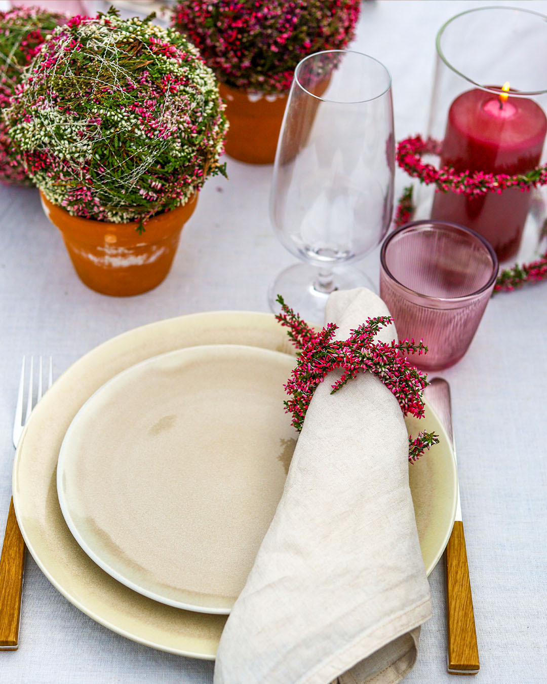 Lag serviett-ringer med lyng